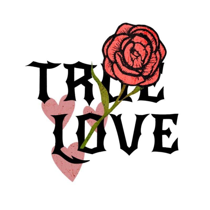 True Love Blossoming Feeling Heart and Rose