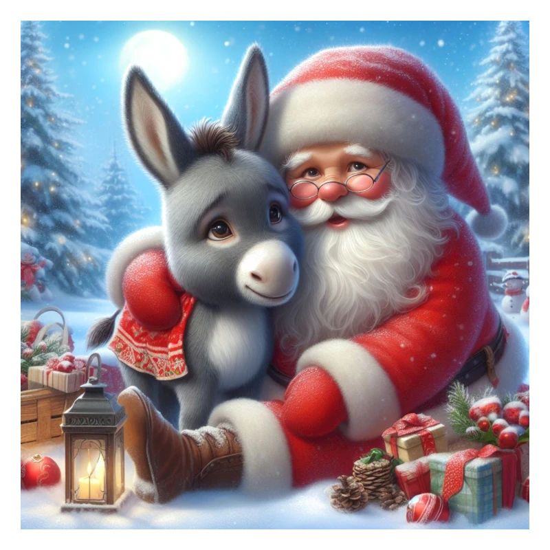 Saint-Nicolas avec un âne
