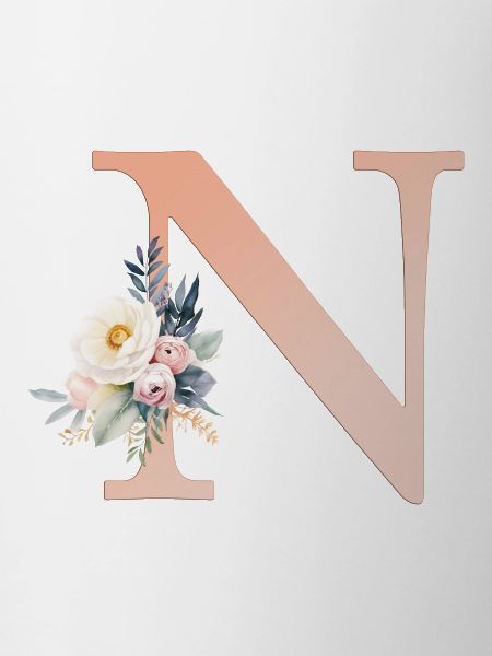 N Monogramm , Floral, Boho