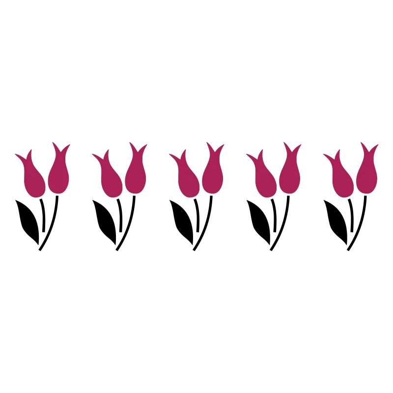 Tulipes dans une rangée - rose