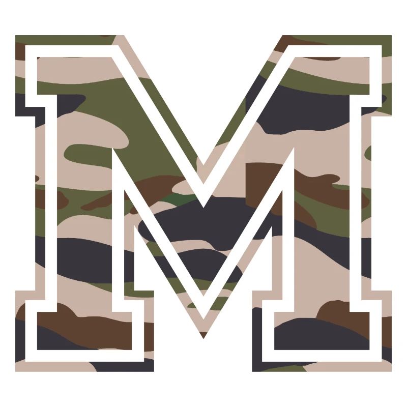 M, Monogramme, Camouflage Vert-Brun