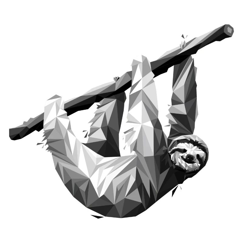 The sloth in polygonal style