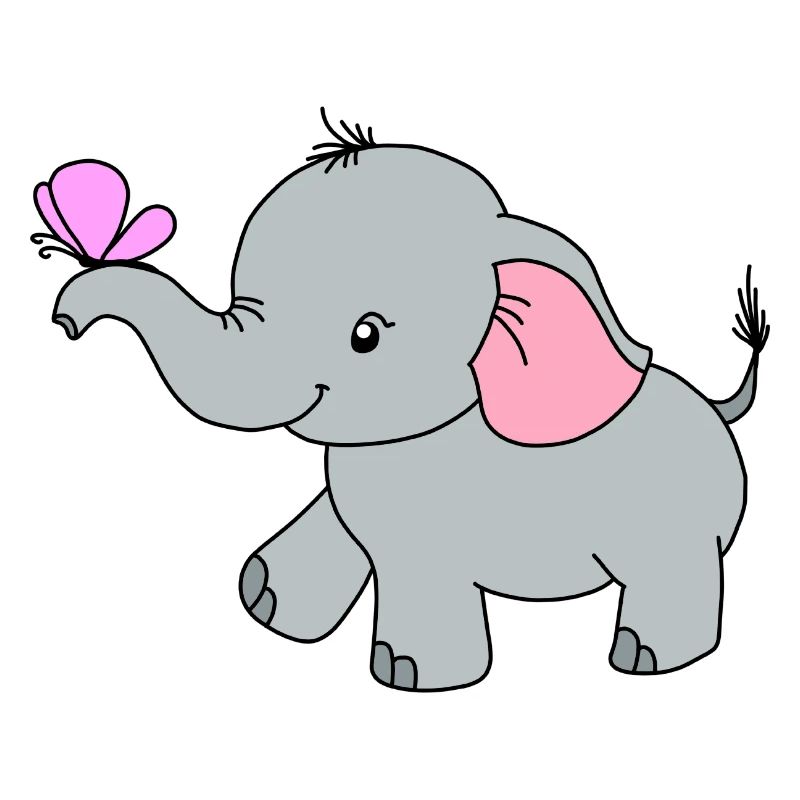 Éléphant Papillon Mignon