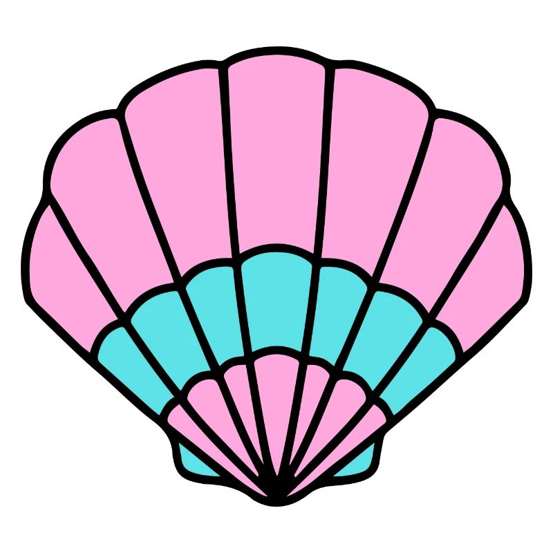Shell pink turquoise - maritim Comic-Design