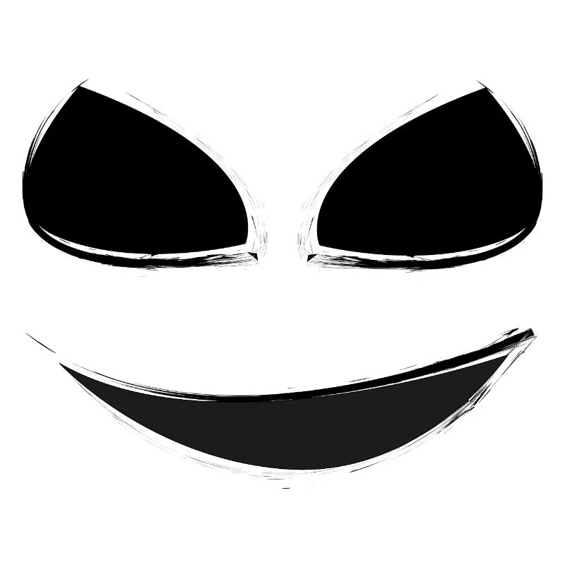 Creepy Grinning Ghost Face Black