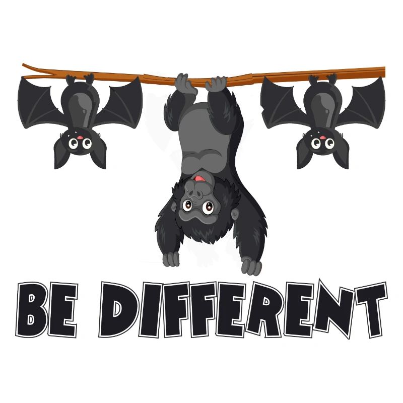 Be Different Funny Monkey Cute Gorilla Batmau