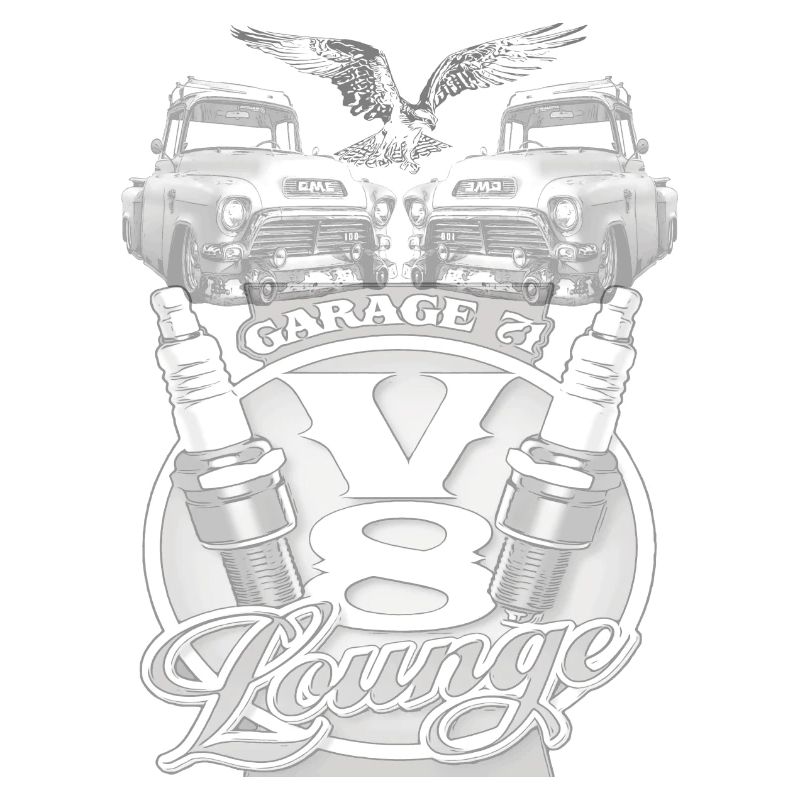 GMC Garage mit V8 Motor Lounge