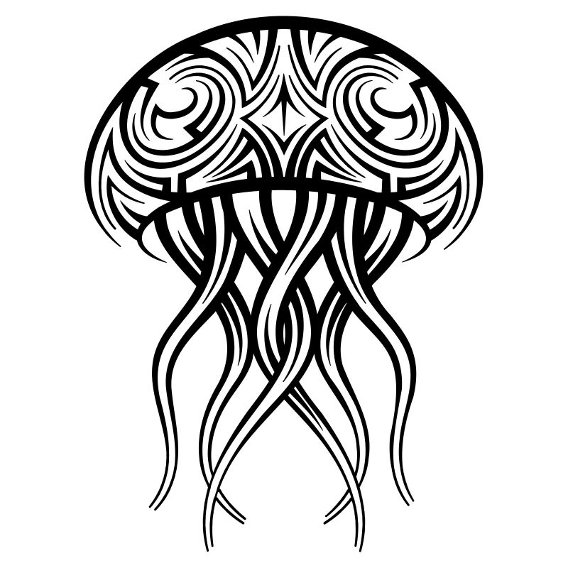 Tatouage tribal de méduse