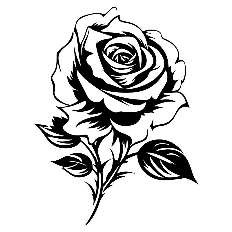 Rose Silhouette Fleur Amour