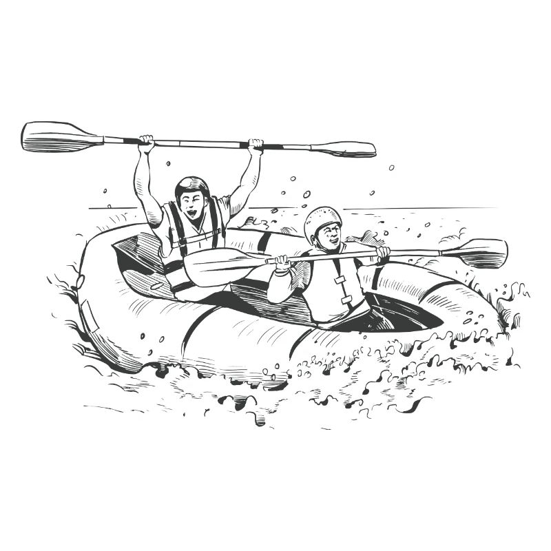 Rafting BoatIng Mountains White Water Boating
