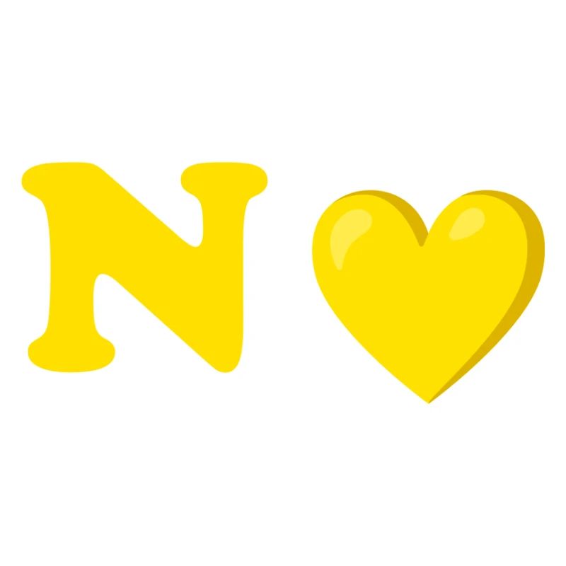Conception de lettre de coeur jaune