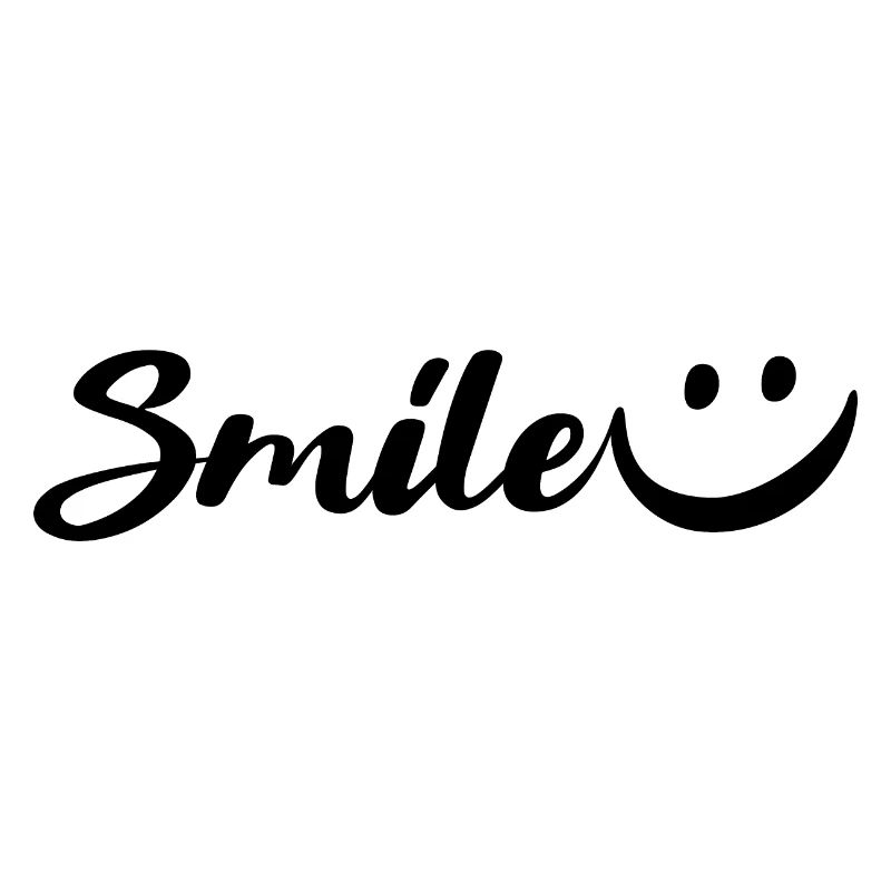 "Smile" handwriting with smiley