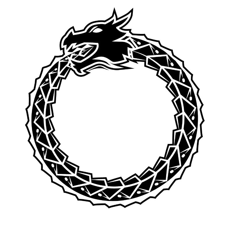 Symbole d'image de serpent d'Ouroboros Dragon de l'Egypte ancienne
