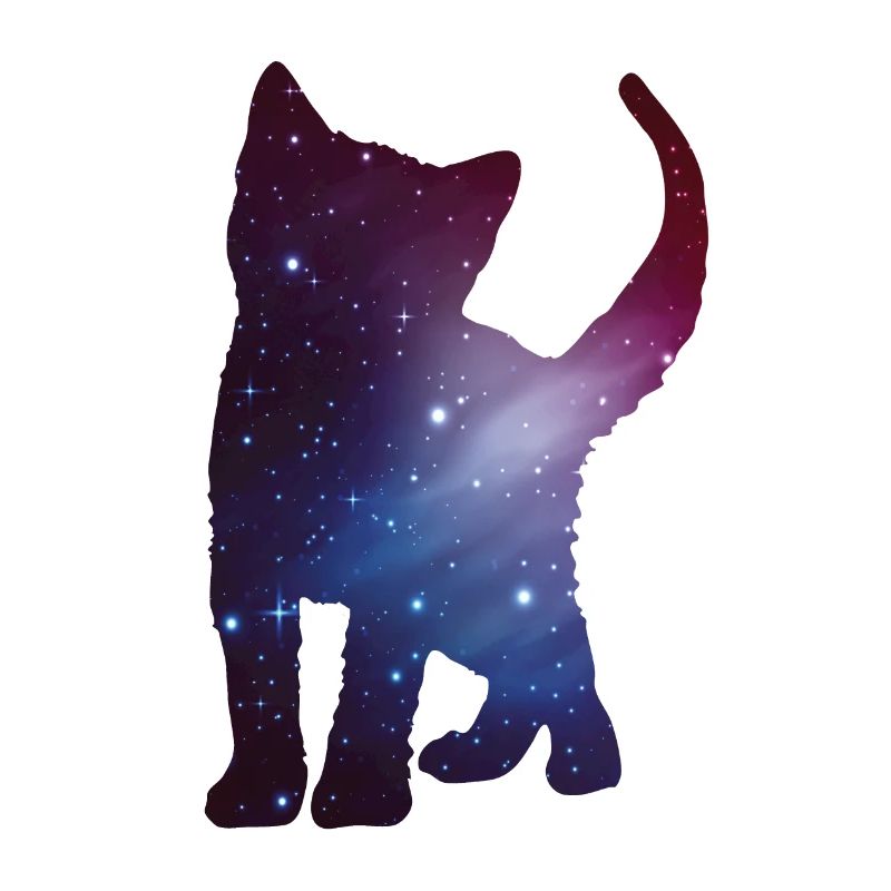 Katze Kitten Silhouette Cat Weltall Space Geschenk