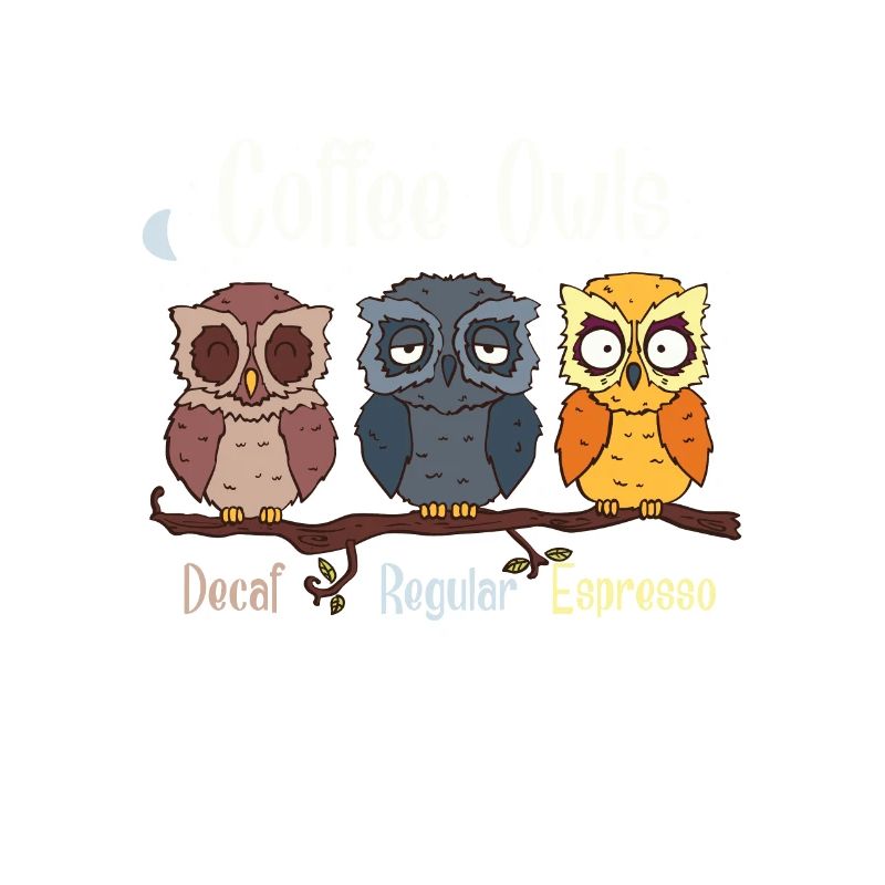 Funny Coffee Owls, coffee drinker gift