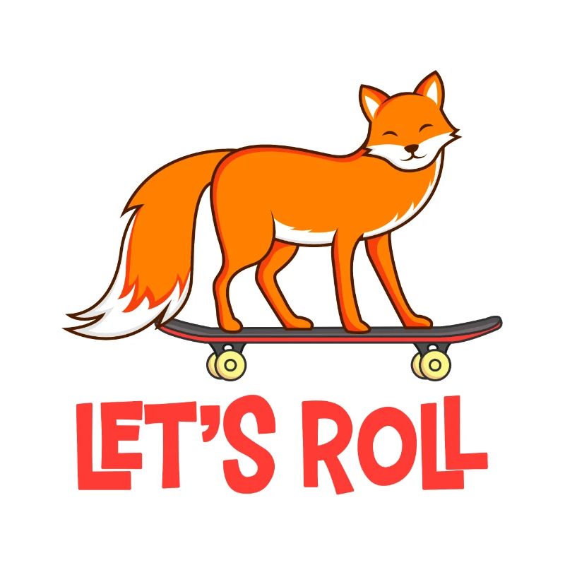 Fuchs auf Skateboard