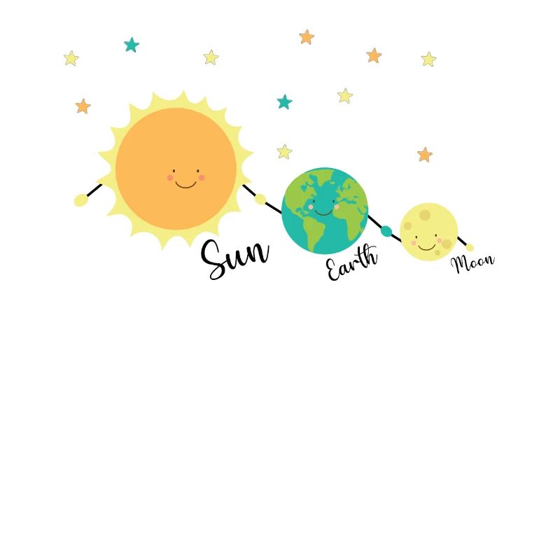 Planète amis soleil terre lune
