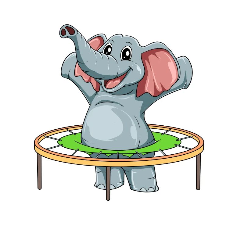 Lustiger Elefant Trampolin Jumping