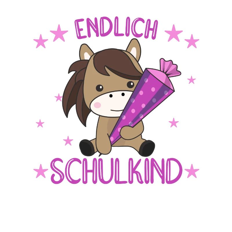 Pferd Schule Einschulung Kindergarten Pony