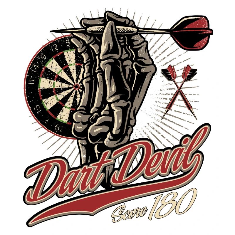 Dart Shirt the devil Score 180 RAHMENLOS