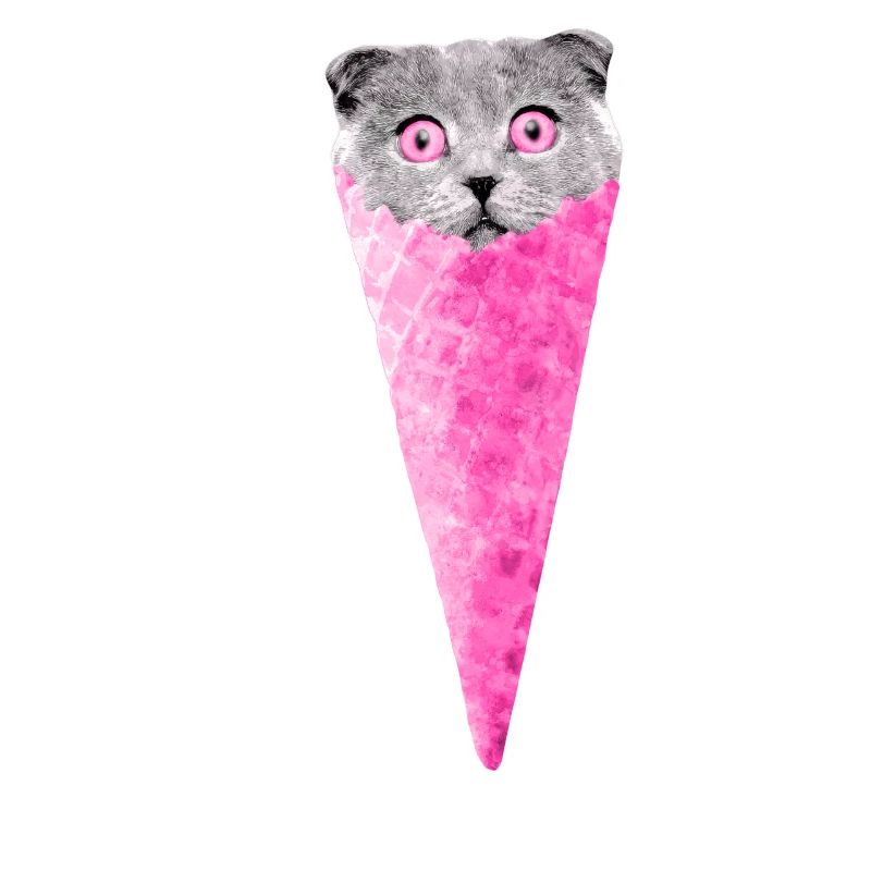 Chat graphique chat rose cornet de crème glacée chat Clipart
