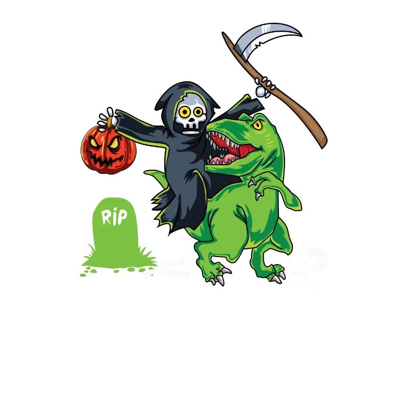 Sensenmann Reitet T Rex Halloween Reaper Geschenk