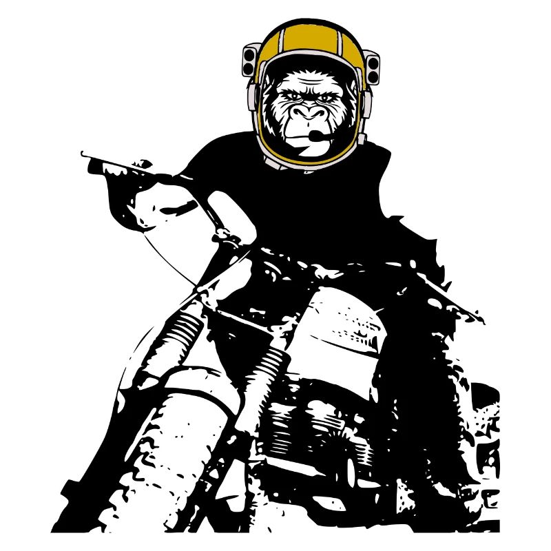 Monkey gorilla on motorcycle design