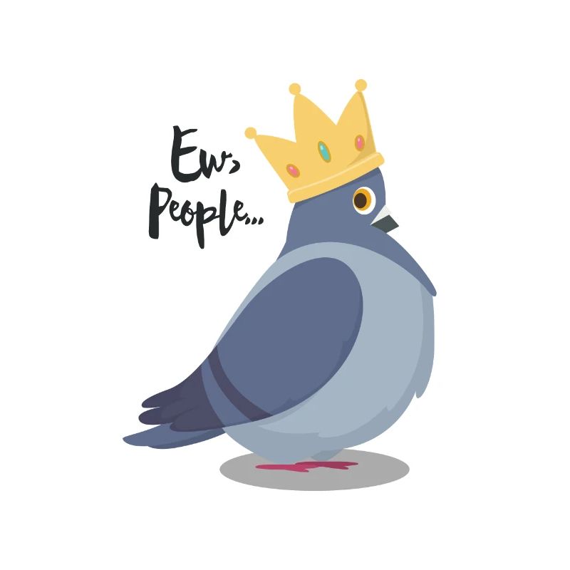 Une colombe effrontée en disant "Ew, les gens ..." Bird Nerd