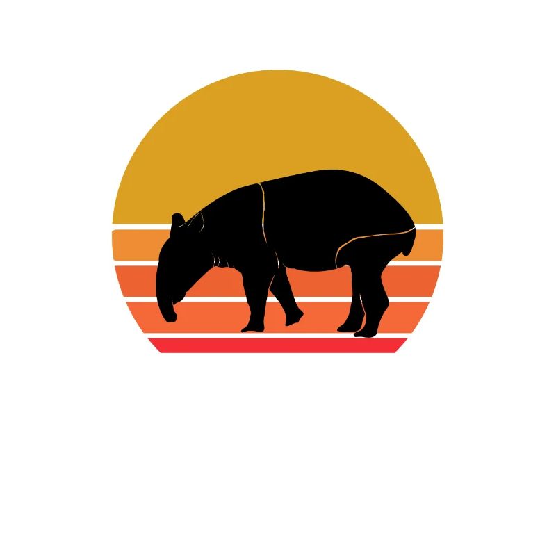 Retro Sonne Tapir Tier Geschenkidee