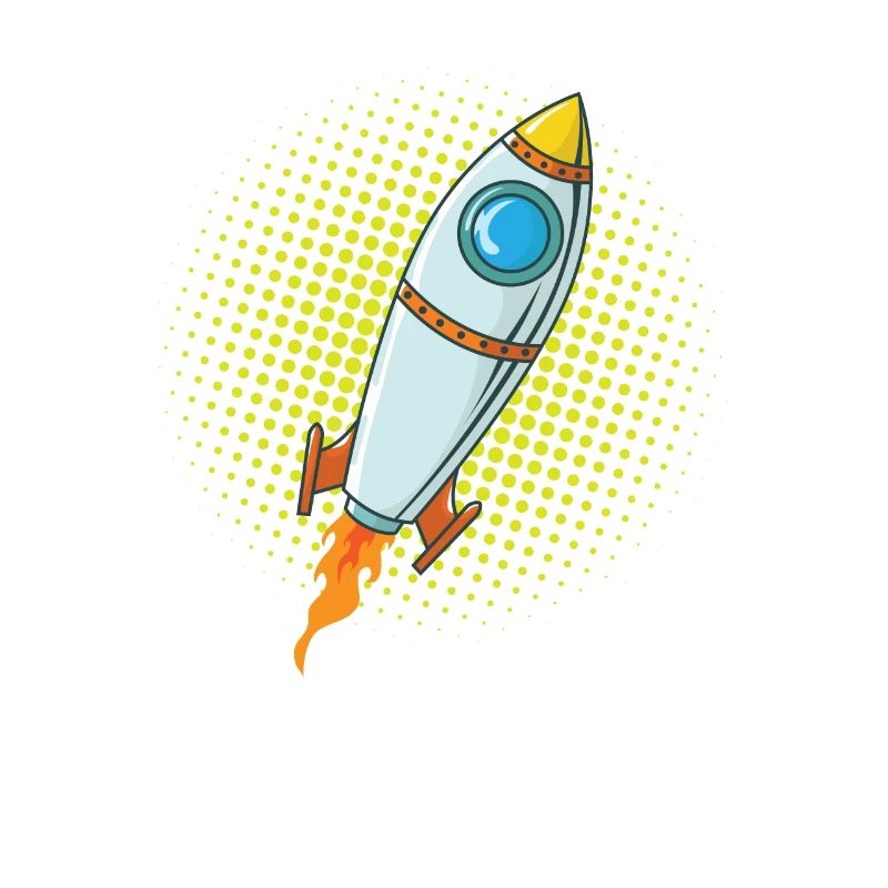 Moon Rocket Spaceship Comic Missile