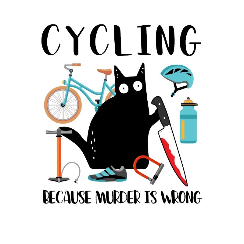 Cycling Because Murder Is Wrong Black Cat