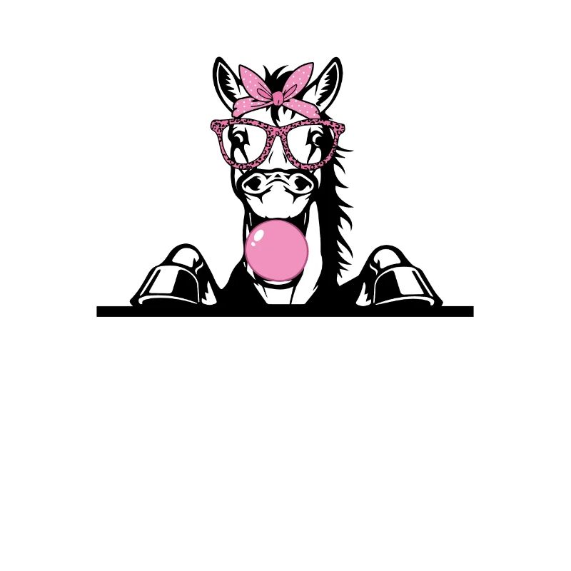 Le cheval mâche de la gomme