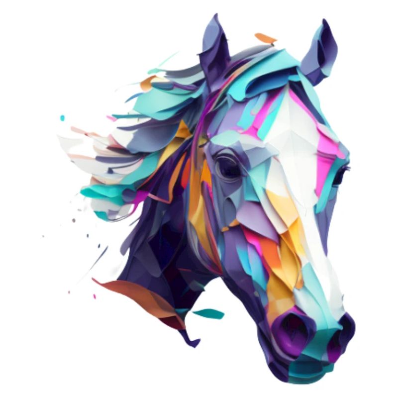 Belle conception de mosaïque de tête de cheval