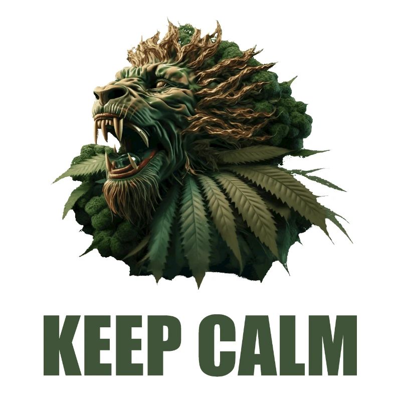 Keep Calm Lion plante de cannabis