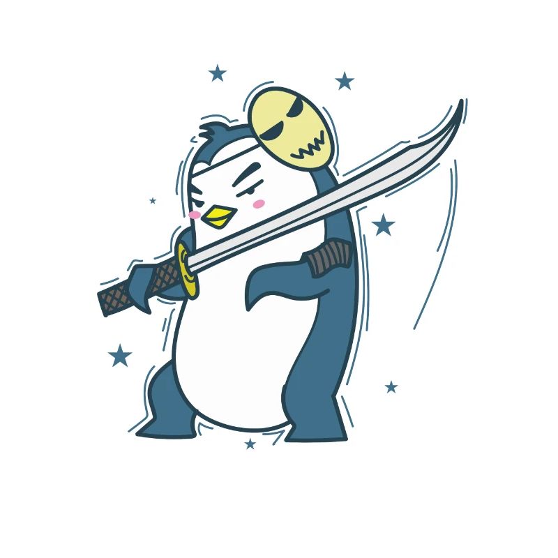 Pingouin avec masque et épée Antarctique
