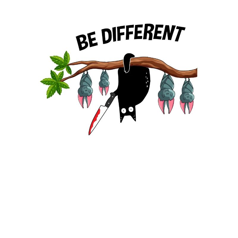 Drôle d’être différent Chat avec couteau