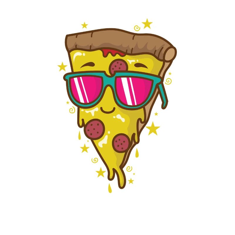 Pizza slice with sunglasses