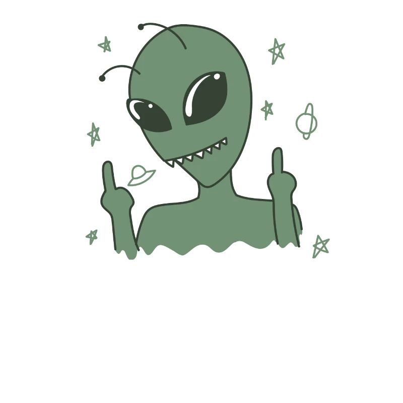 Aliens shows middle finger