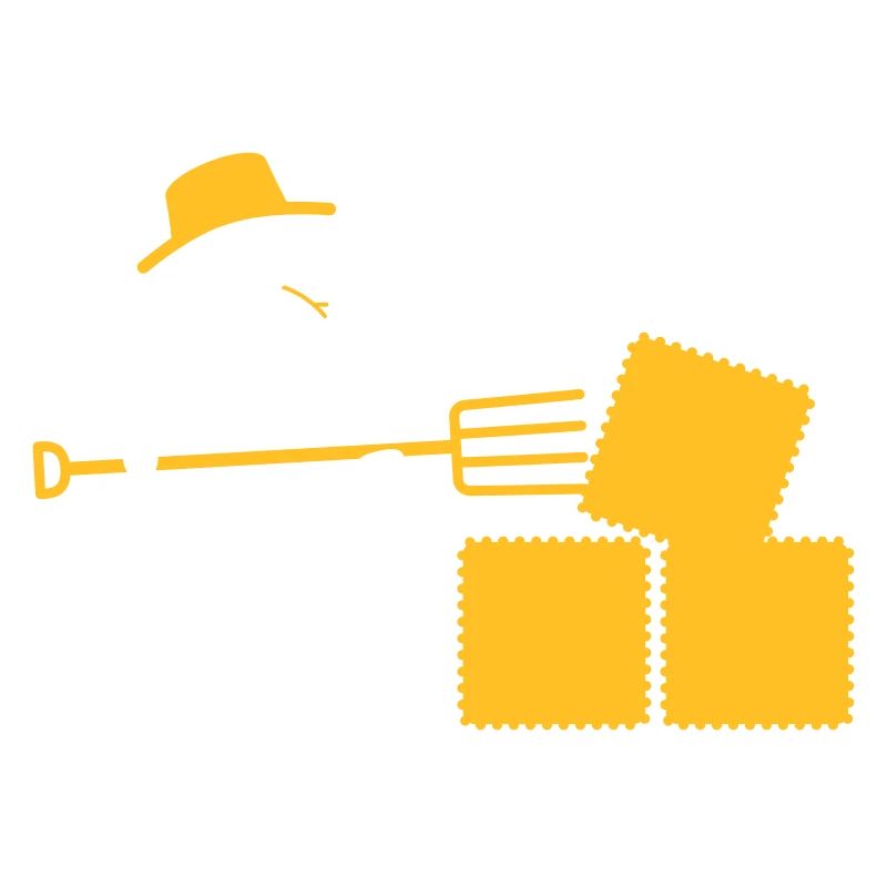 Farmer With Pitchfork And Hay