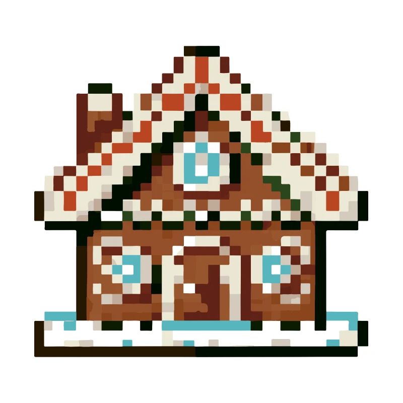 Lebkuchenhaus in Pixel Art