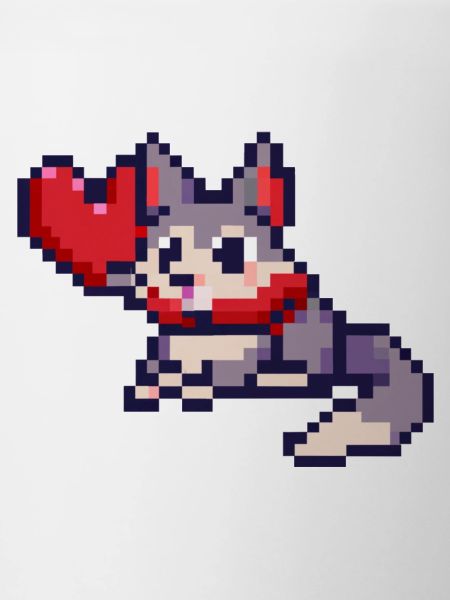 Pixelart Cat with Heart