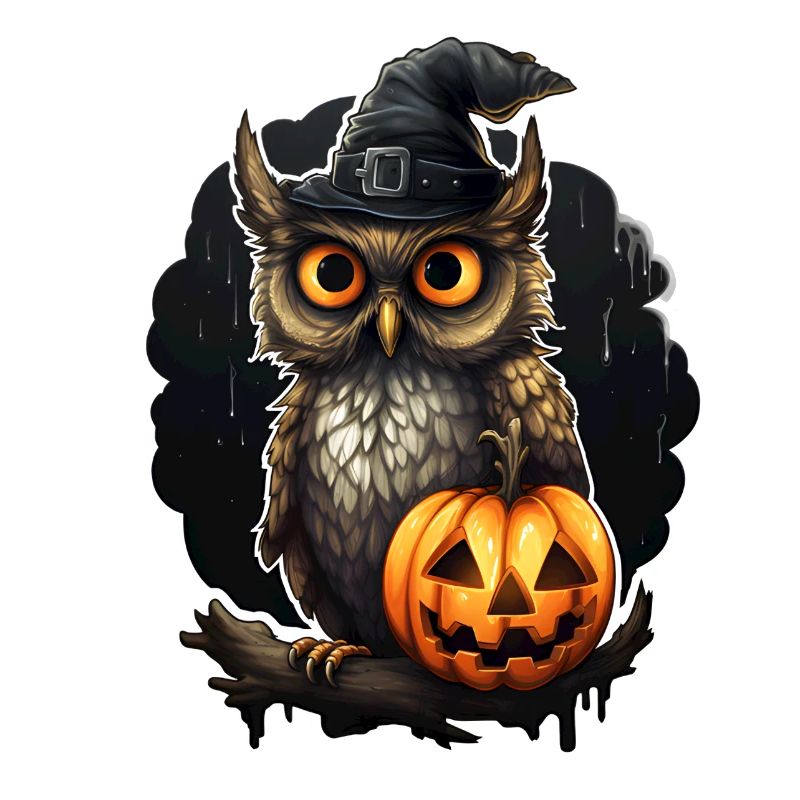 Owl with Pumpkin Halloween