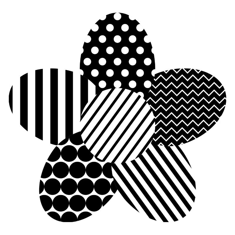 Flower with graphic pattern mix
