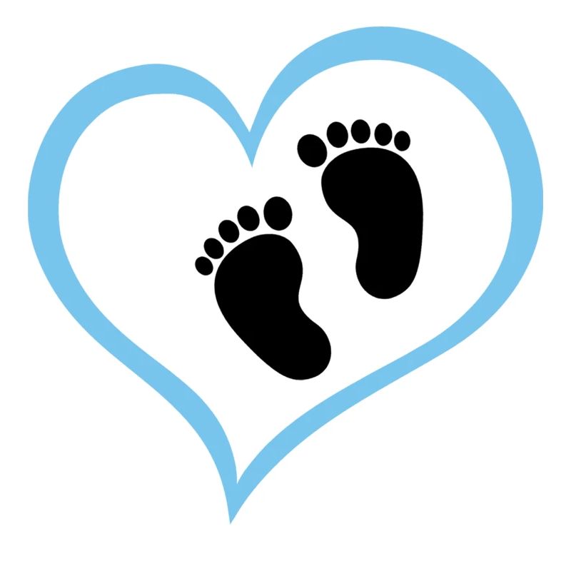 Empreinte de bébé garçon avec cœur
