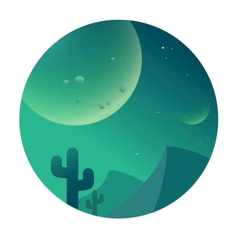 Désert nocturne avec cactus