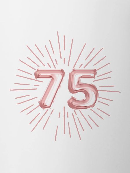 Number 75, rose gold, customizable