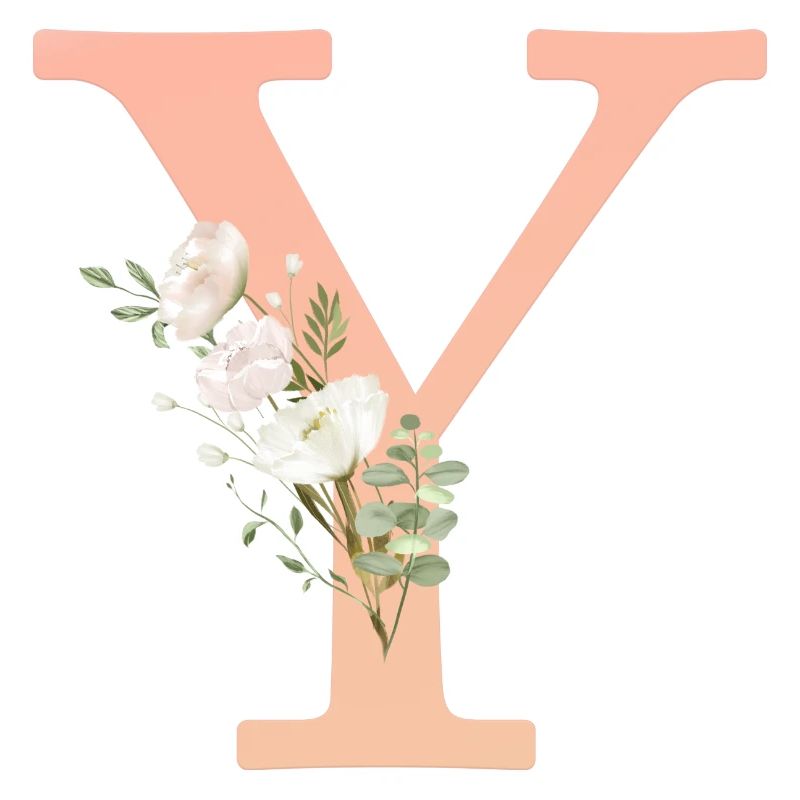 Y Monogramm, minimal, pastel, Blumen