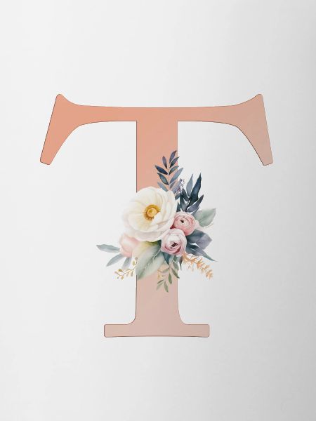 T Monogram, Floral, Boho