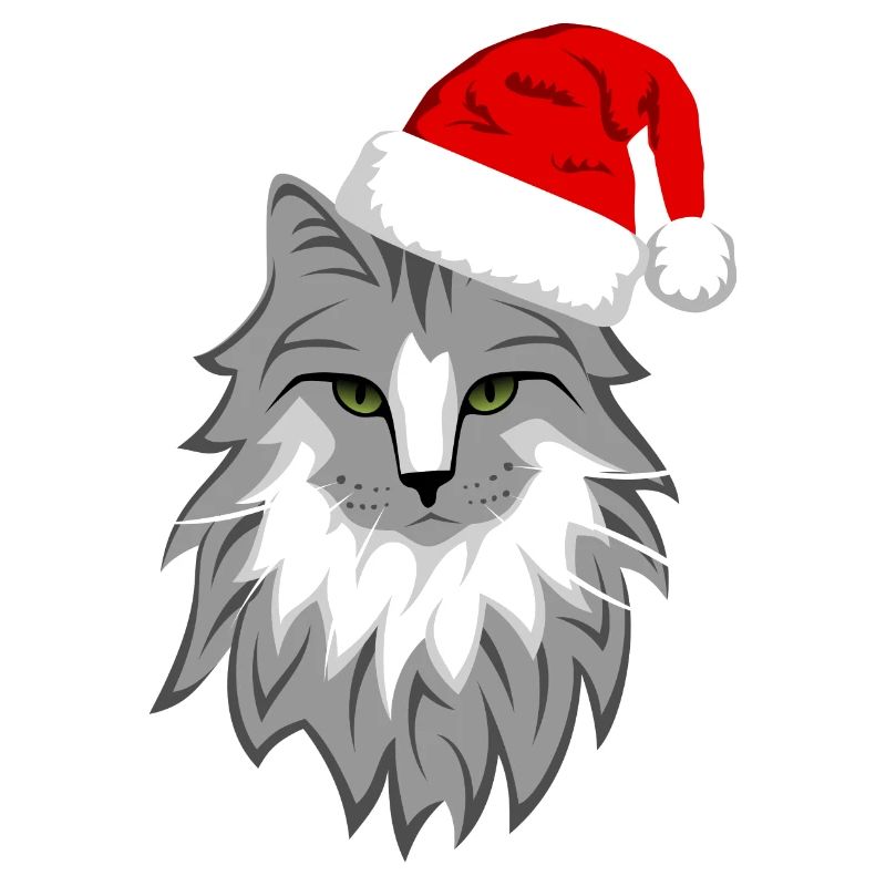 Graue Katze Weihnachten