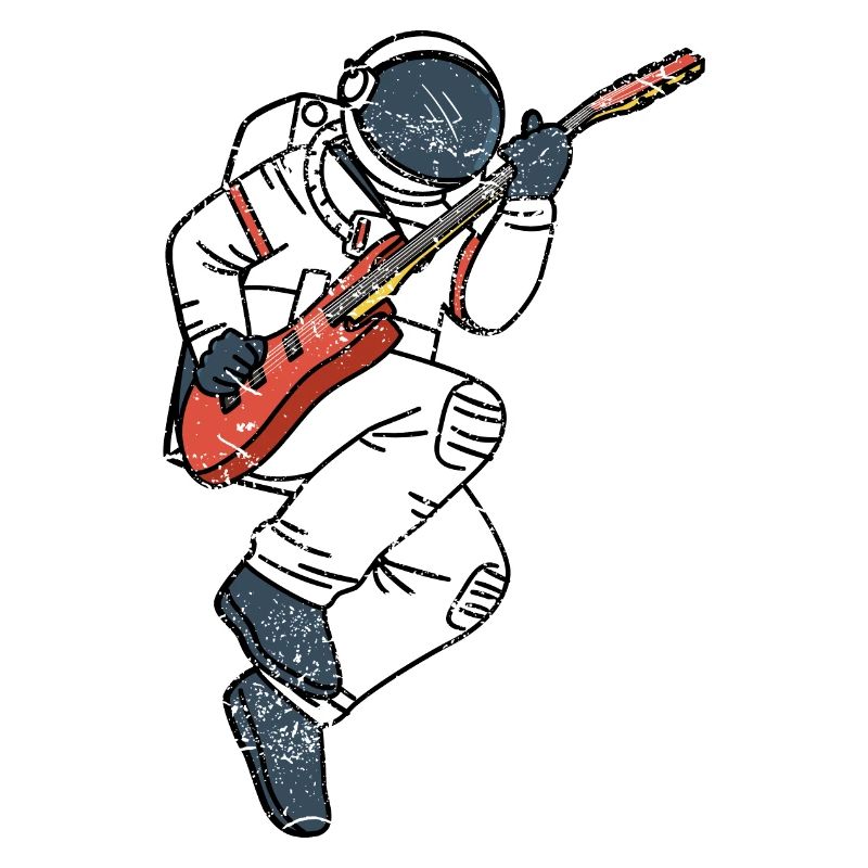 ASTRONAUT E-Gitarre lustiges Weltall Geschenk